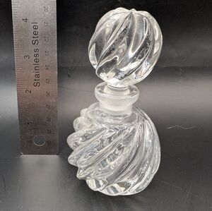 Clear Swirled Glass Perfume Bottle